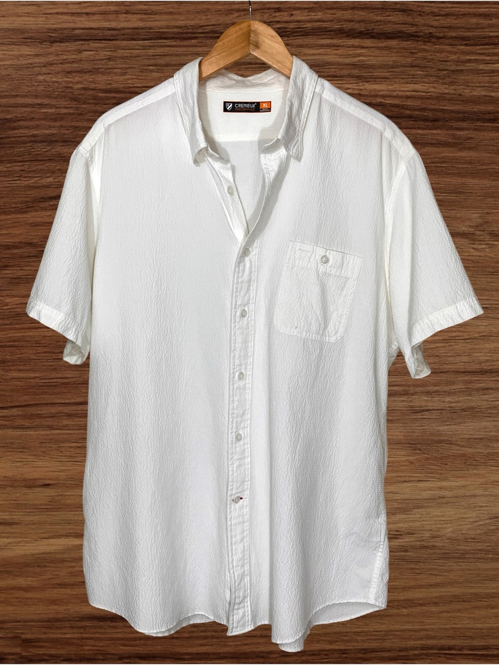 Daniel Cremiuex Performance White Short Sleeve Button Down Shirt. XL